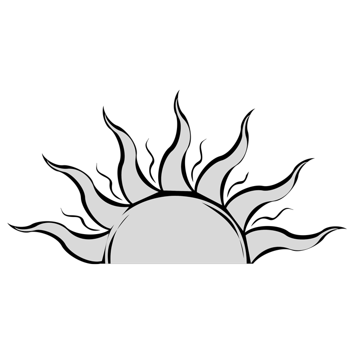 מדבקה - שמש אפורה מעוצבת