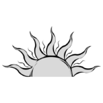 מדבקה - שמש אפורה מעוצבת