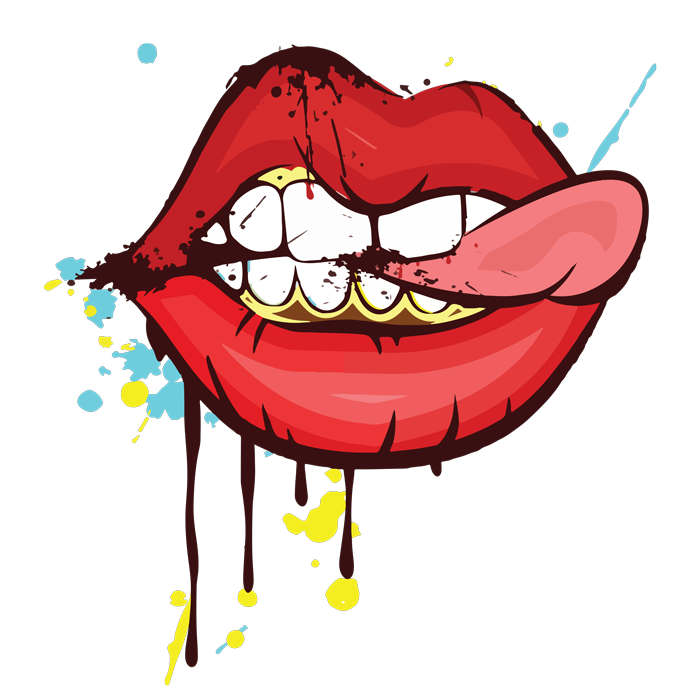 מדבקה - גרפיטי שפתיים מגניבות