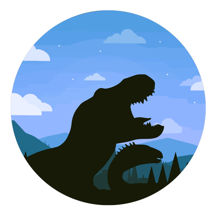 מדבקה - דינוזאורים מאויירים