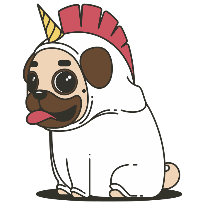 מדבקה - כלבלב חד קרן