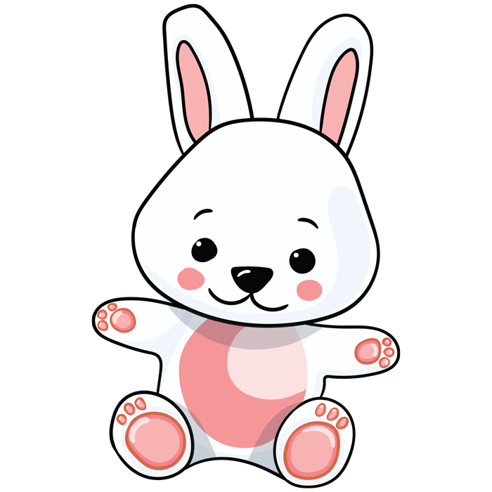 מדבקה - ארנבון לבן קטן