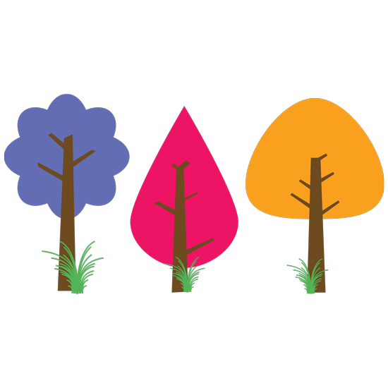 מדבקה - עצים צבעוניים