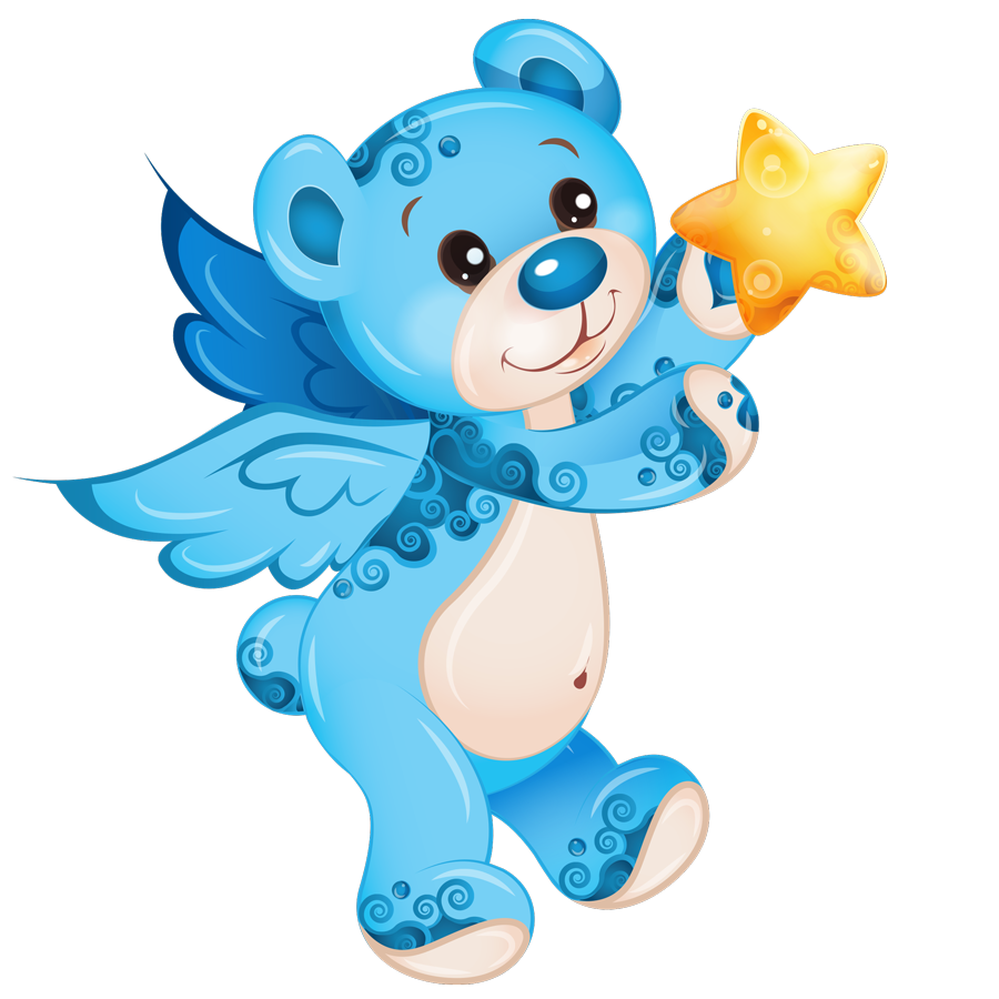 מדבקה - דובון מתוק עם כוכב