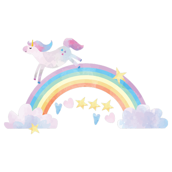 מדבקה - חד קרן מתוק וצבעוני