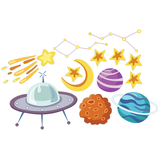 מדבקות - סט חלל חיצון