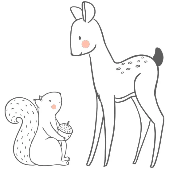 מדבקה - סנאי וצבי מתוקים