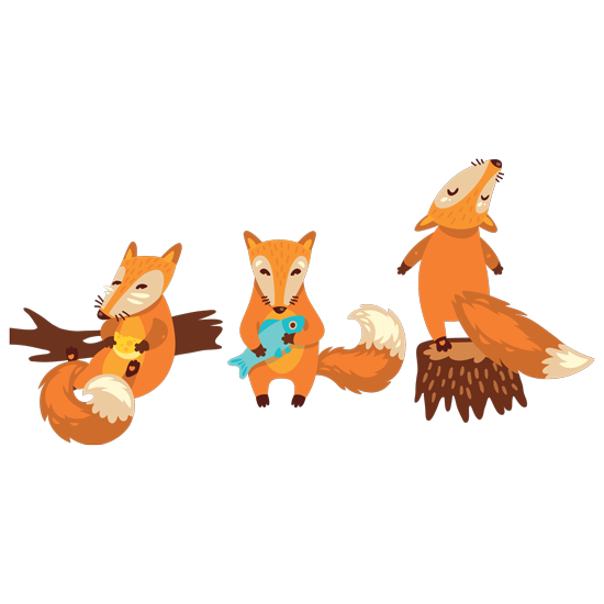 מדבקות - שועלים מתוקים