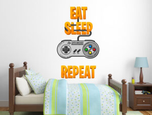 מדבקה - תאכל, תישון, תשחק