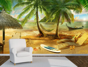 טפט | חוף ים ביום קיץ