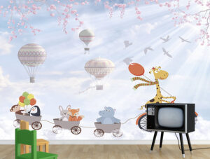 טפט | רכבת חיות בעננים