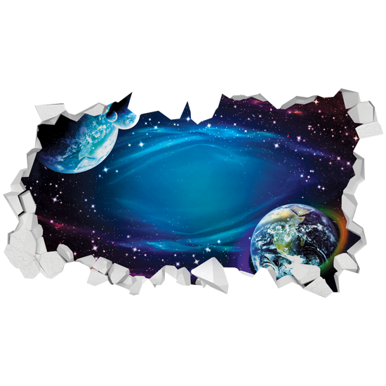 מדבקה - חור בקיר חלל חיצון