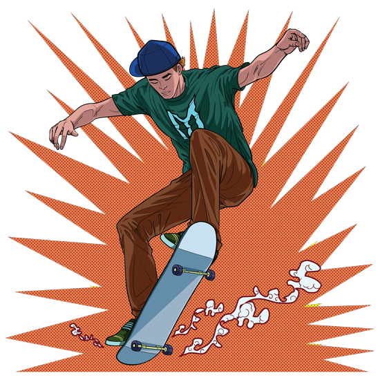 מדבקה - סקייט בורד קומיקס