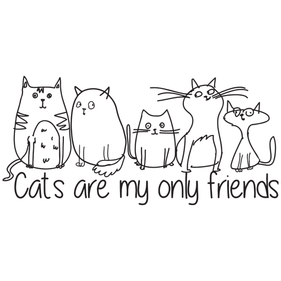 מדבקה - חתולים הם החברים היחידים שלי
