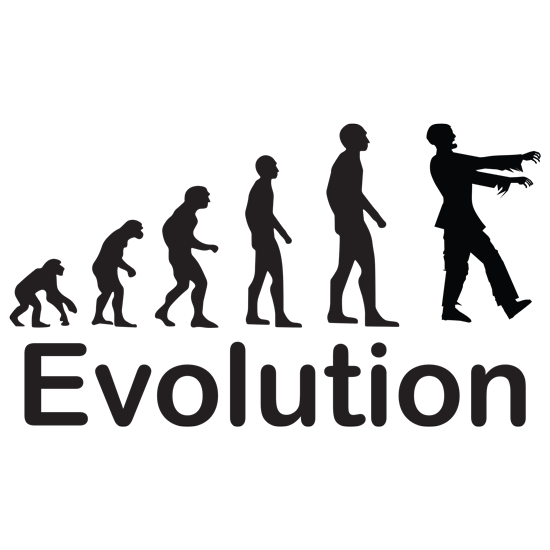 מדבקה - אבולוציה זומבים