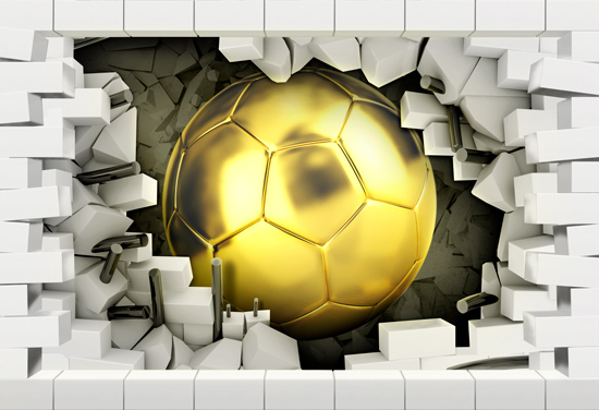 טפט | חור בקיר - כדורגל מוזהב
