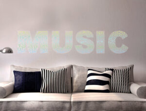 מדבקת מוזיקה מרשימה עם תוים