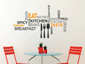 מדבקת קיר - מילים למטבח