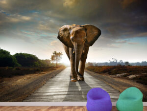 טפט עם פיל על הדרך