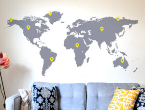 מדבקת קיר - טיול בעולם