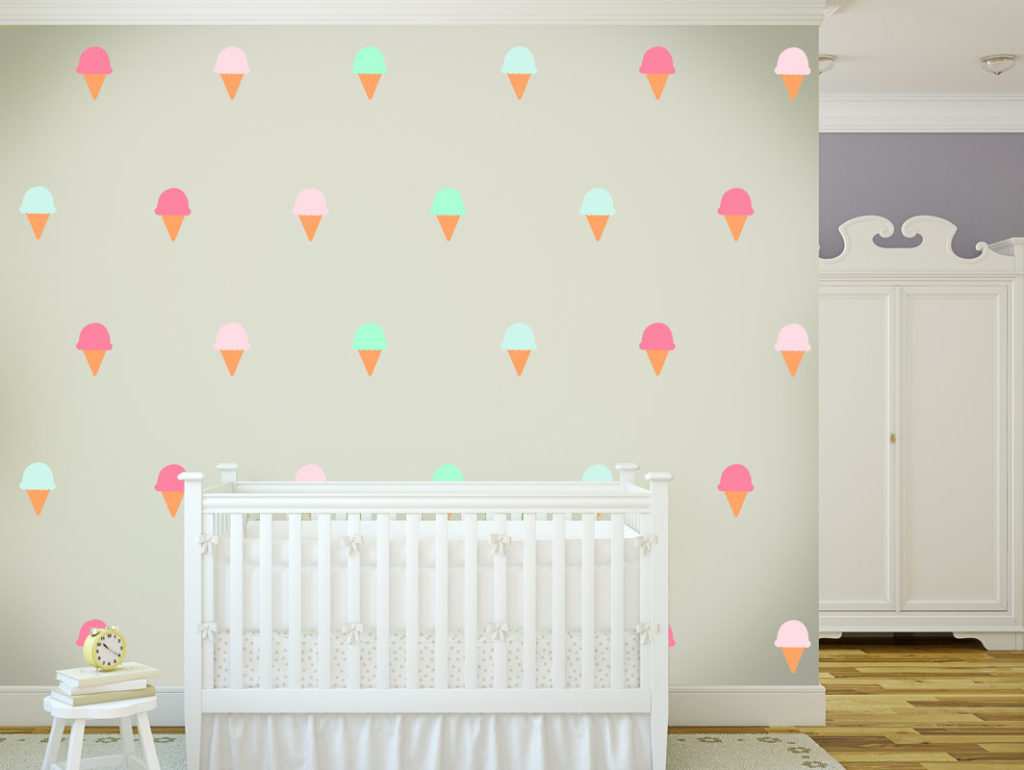 סט מדבקות גלידות פסטליים