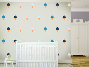 סט מדבקות גלידות לחדר הילדים