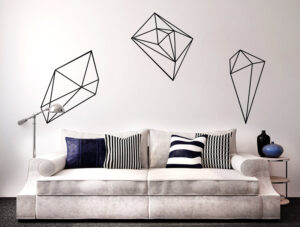 מדבקות של שלושה יהלומים גאומטריים