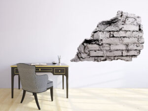 מדבקת חלק בריקים אפורים