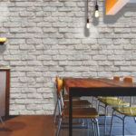 טפט בריקים אותנטיים צבע לבן