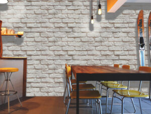 טפט בריקים אותנטיים צבע לבן