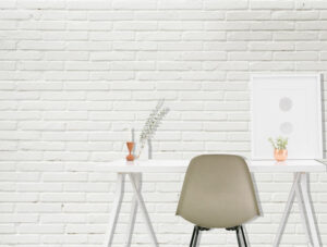 טפט בריקים דקים צבע לבן