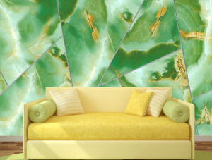 צורות גאומטריות עם שיש ירוק