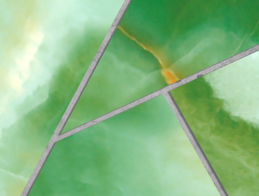 צורות גאומטריות עם שיש ירוק