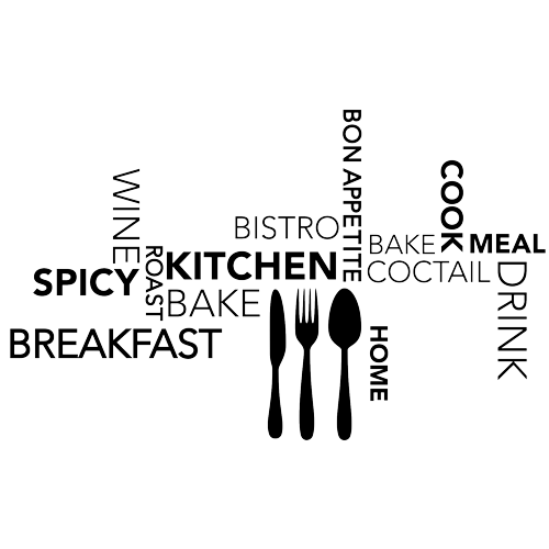 מדבקת קיר - מילים למטבח