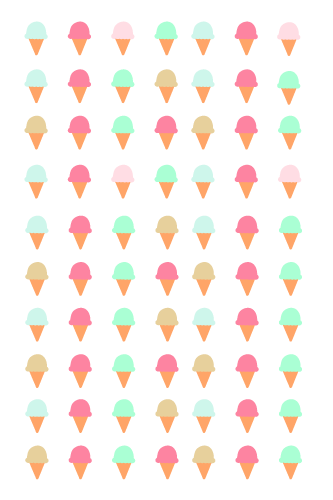 סט מדבקות גלידות פסטליים