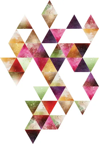 מדבקות קיר משולשים אלגנטיים