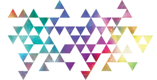 מדבקות משולשים צבעוניים מרהיבים