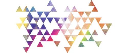 מדבקות משולשים צבעי קשת