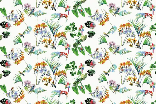 טפט ג׳ונגל עם ציפורים