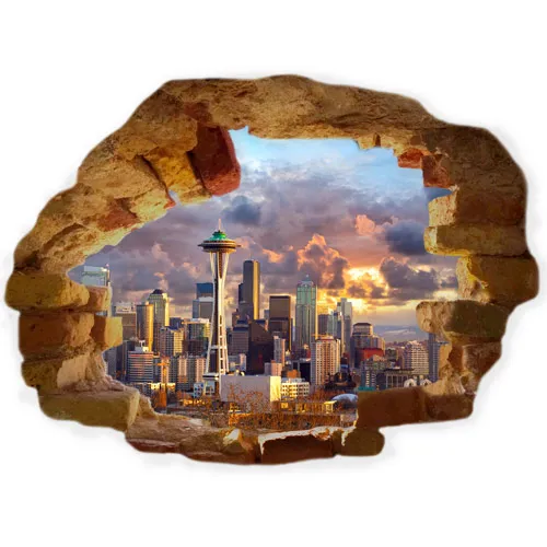 מדבקת חור בקיר לעיר ניו יורק