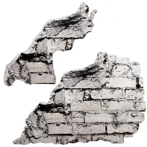 מדבקות חלקי בריקים אפורים סט של 2