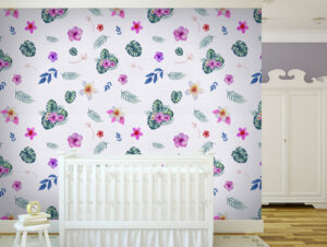 טפט - פרחים מאויירים