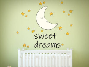 מדבקה - חלומות מתוקים ירח וכוכבים