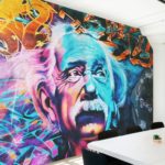 טפט - גרפיטי צבעוני איינשטיין