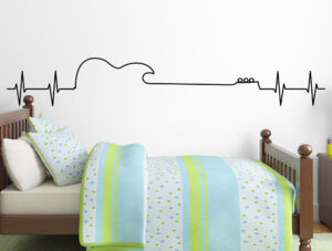 מדבקת קיר - גלי קול גיטרה