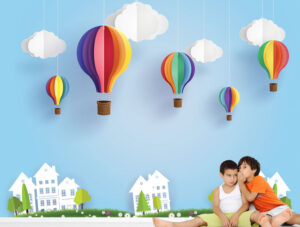 טפט - כדורים פורחים צבעוניים