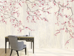 טפט - לבלוב פרחים אדומים