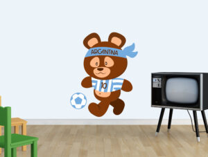 מדבקת קיר - דובון כדורגל