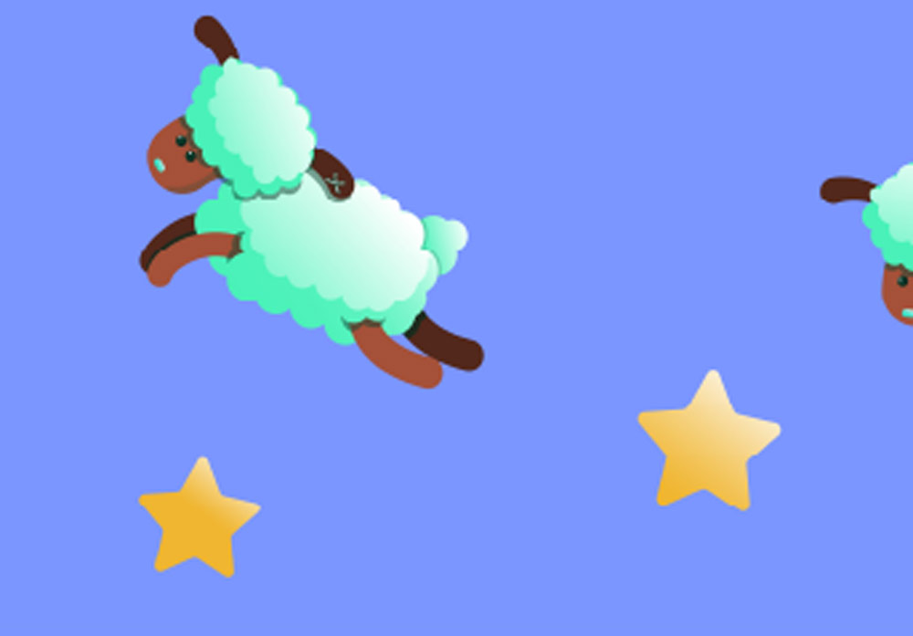 מדבקת קיר - כבשים מקפצות