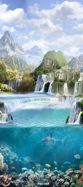 טפט לדלת - אגם צלול